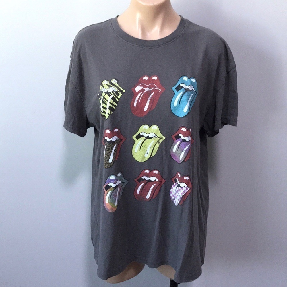 The Rolling Stones Tongues Gray Graphic T-shirt XL